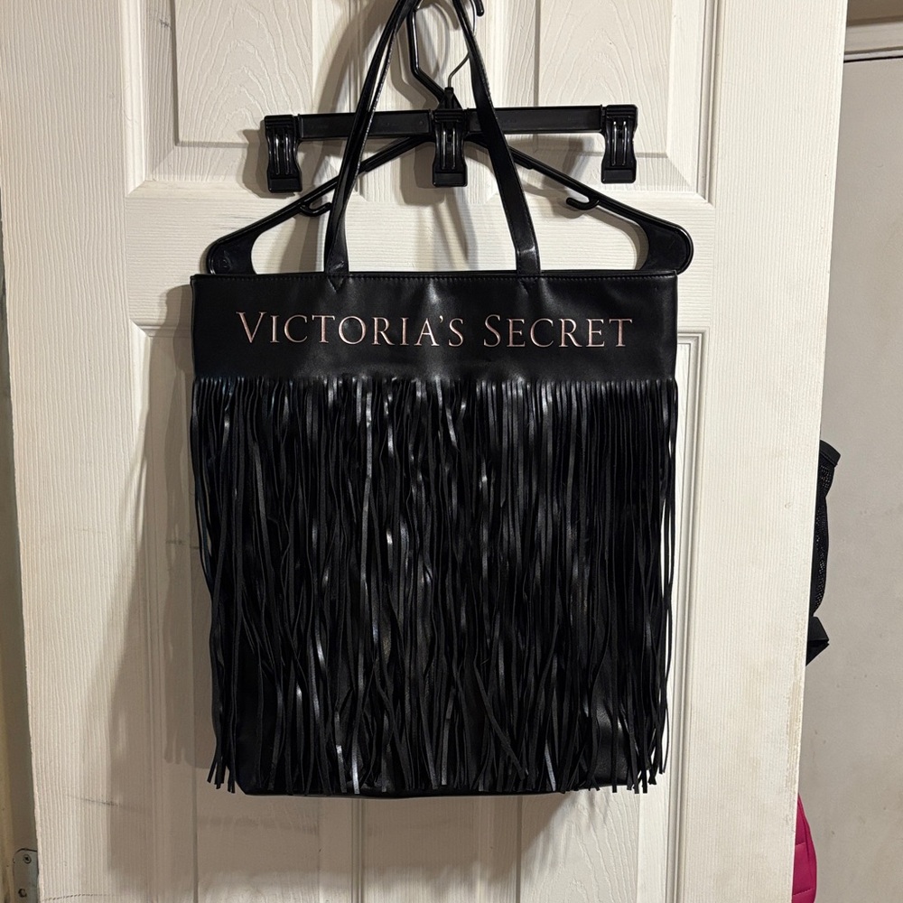 Victoria's Secret Black Tote with Fringe